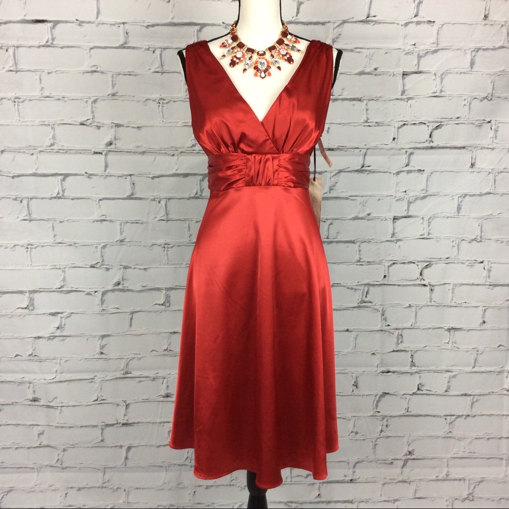 Roulette Satin Red Dress, Size 12
